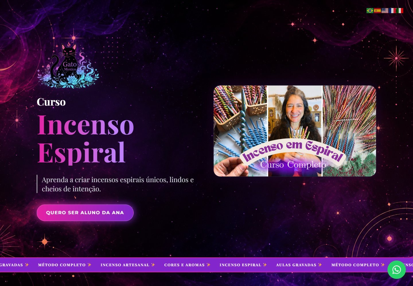Captura desktop real de Gato Mystico Incensaria