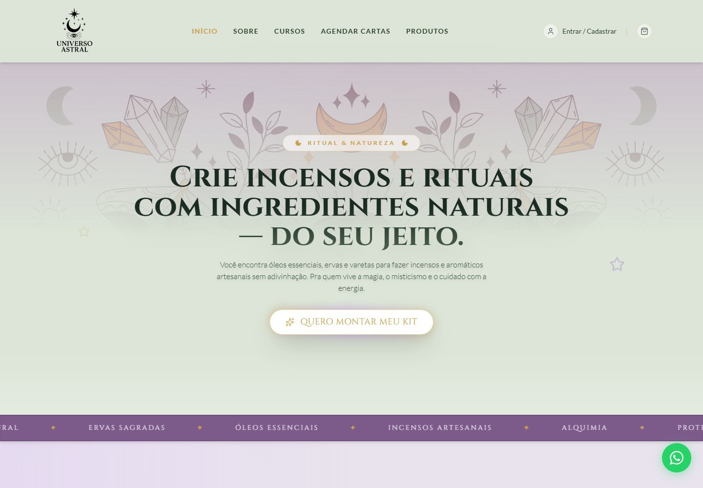Captura desktop real de Universo Astral